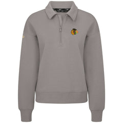 NHL Gray Chicago Blackhawks Levelwear Women's Canmore Quarter-Zip Pullover