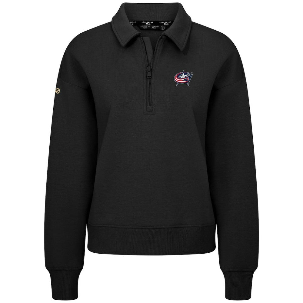 NHL Black Columbus Blue Jackets Levelwear Women's Canmore Quarter-Zip Pullover