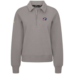 NHL Gray Columbus Blue Jackets Levelwear Women's Canmore Quarter-Zip Pullover