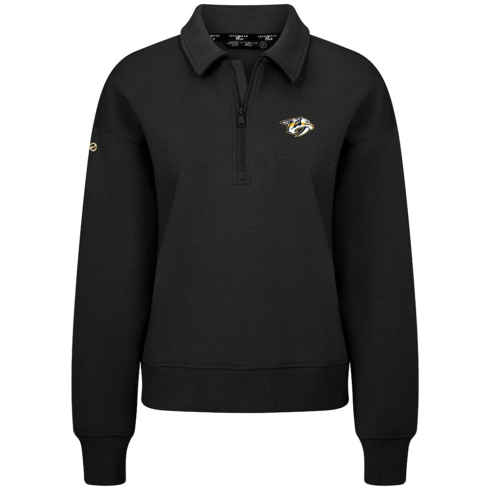 NHL Black Nashville Predators Levelwear Women's Canmore Quarter-Zip Pullover