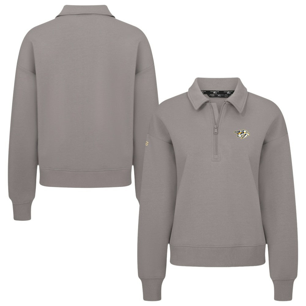NHL Gray Nashville Predators Levelwear Women's Canmore Quarter-Zip Pullover