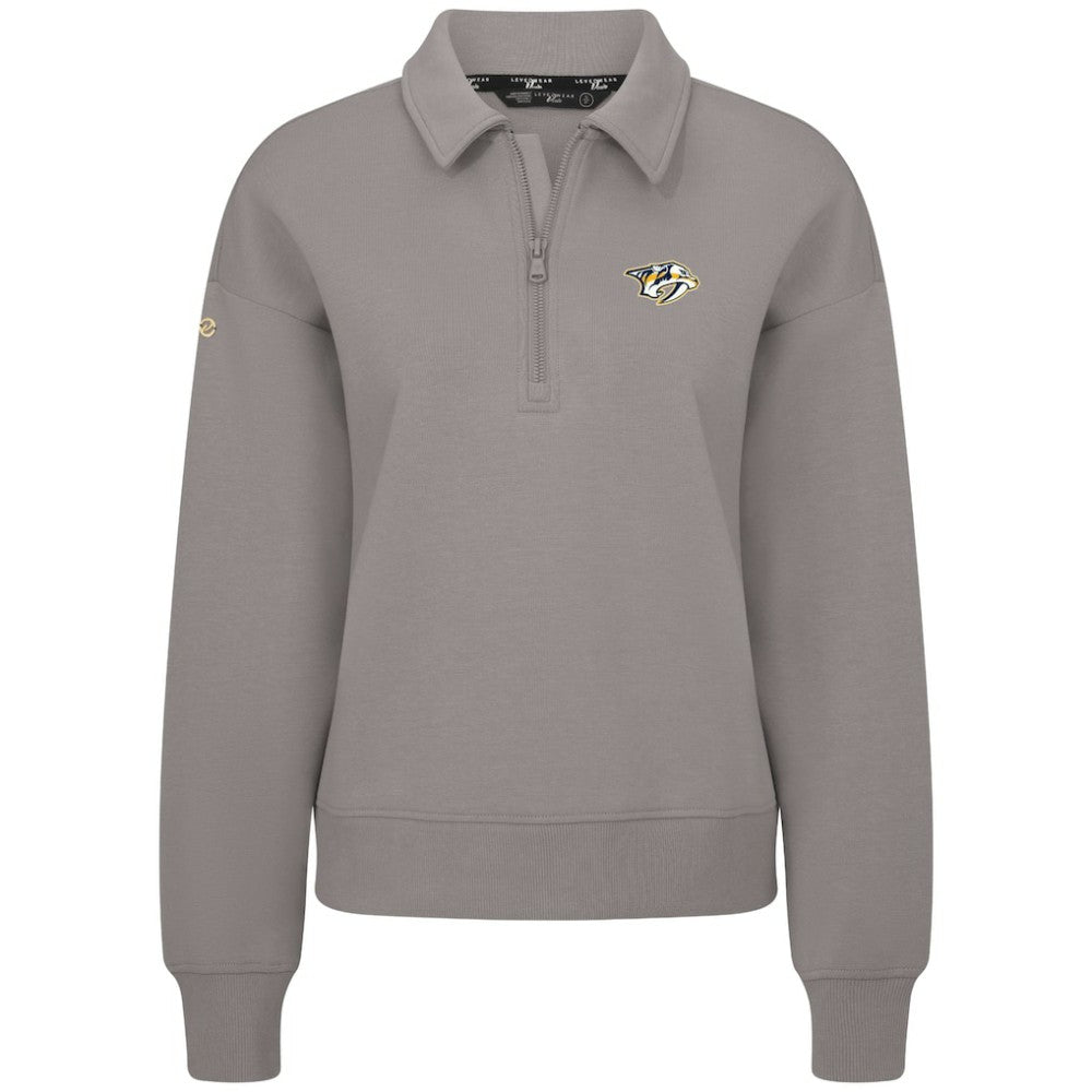 NHL Gray Nashville Predators Levelwear Women's Canmore Quarter-Zip Pullover
