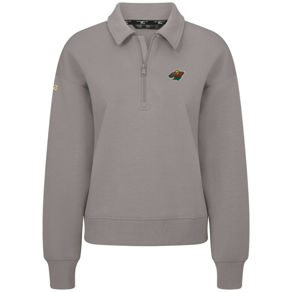 NHL Gray Minnesota Wild Levelwear Women's Canmore Quarter-Zip Pullover