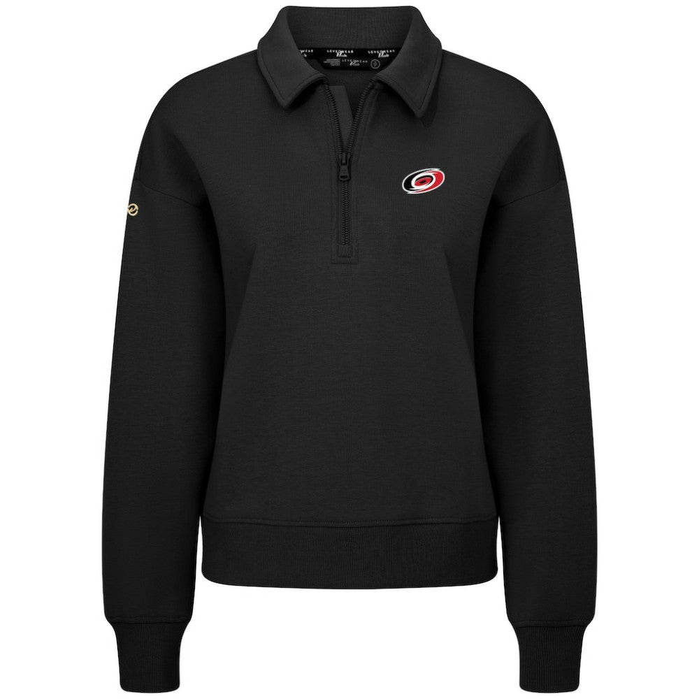 NHL Black Carolina Hurricanes Levelwear Women's Canmore Quarter-Zip Pullover