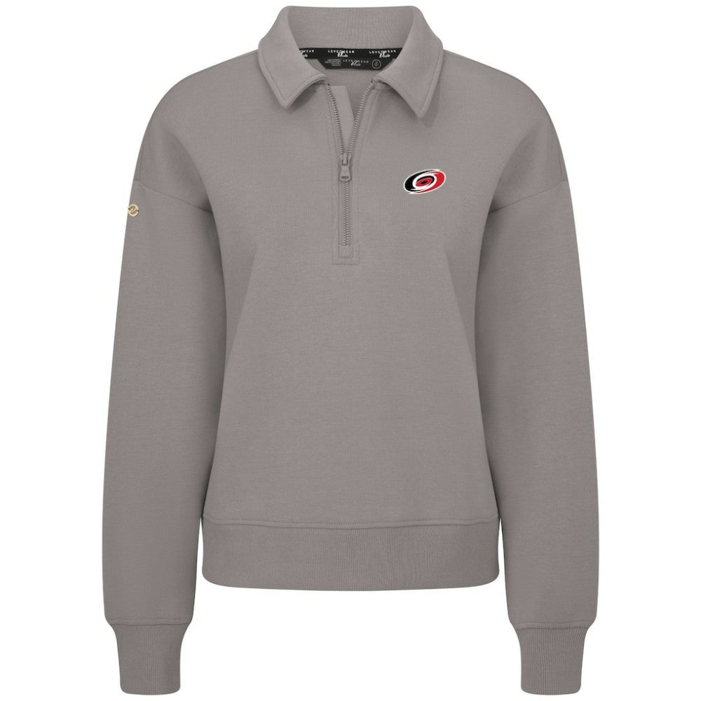 NHL Gray Carolina Hurricanes Levelwear Women's Canmore Quarter-Zip Pullover