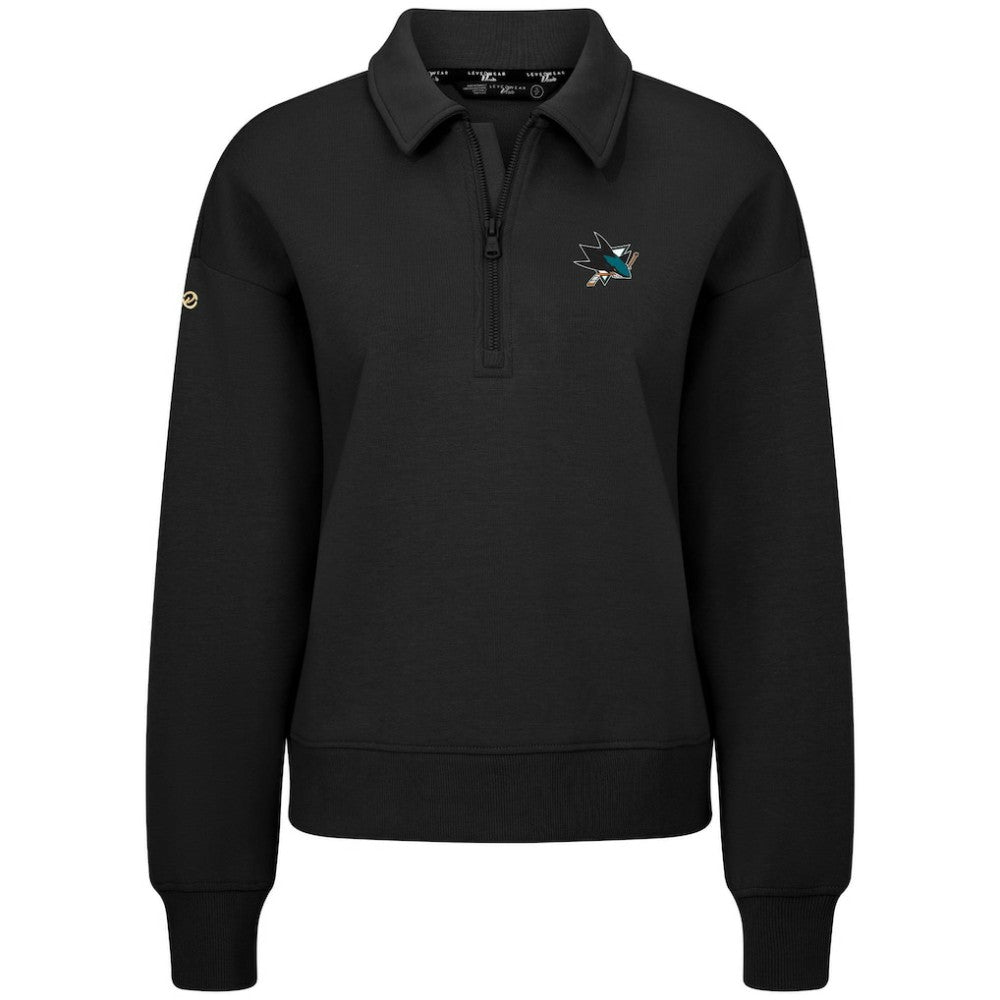 NHL Black San Jose Sharks Levelwear Women's Canmore Quarter-Zip Pullover