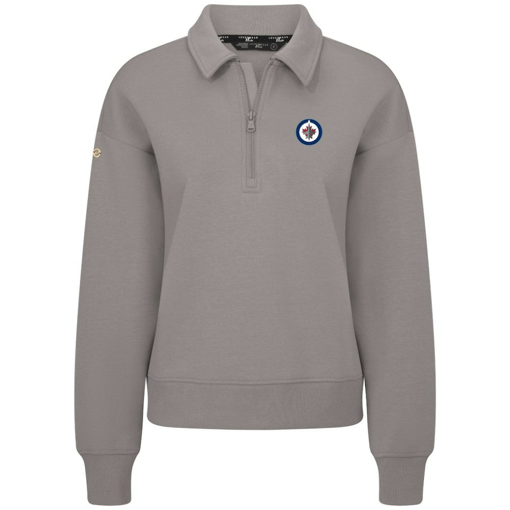 NHL Gray Winnipeg Jets Levelwear Women's Canmore Quarter-Zip Pullover