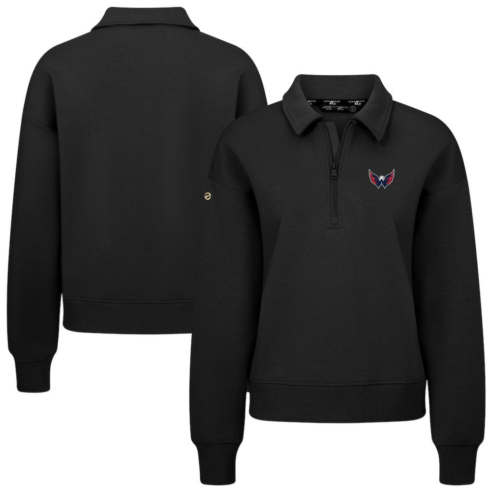 NHL Black Washington Capitals Levelwear Women's Canmore Quarter-Zip Pullover