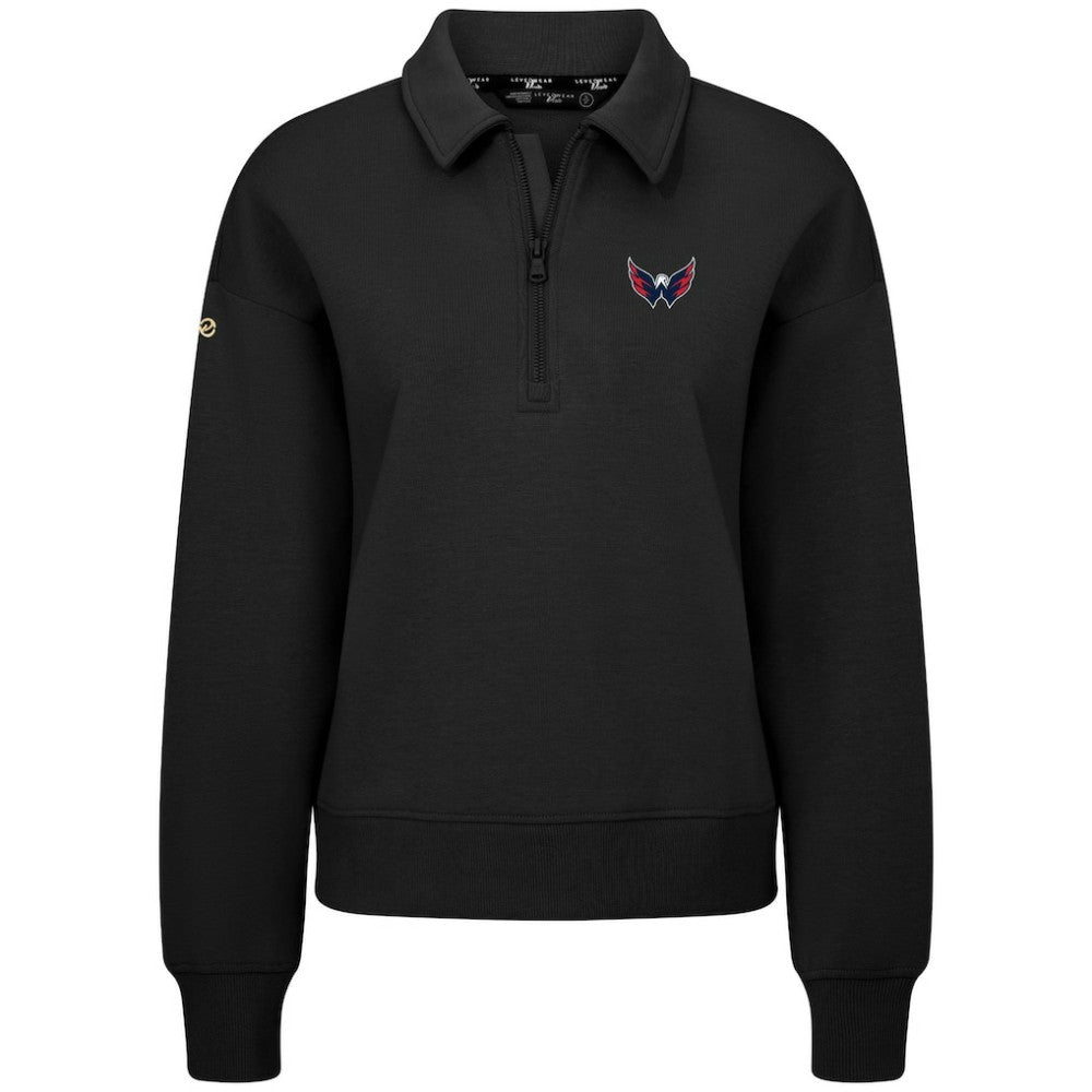 NHL Black Washington Capitals Levelwear Women's Canmore Quarter-Zip Pullover