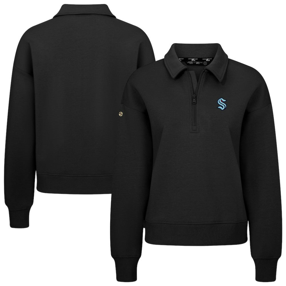NHL Black Seattle Kraken Levelwear Women's Canmore Quarter-Zip Pullover