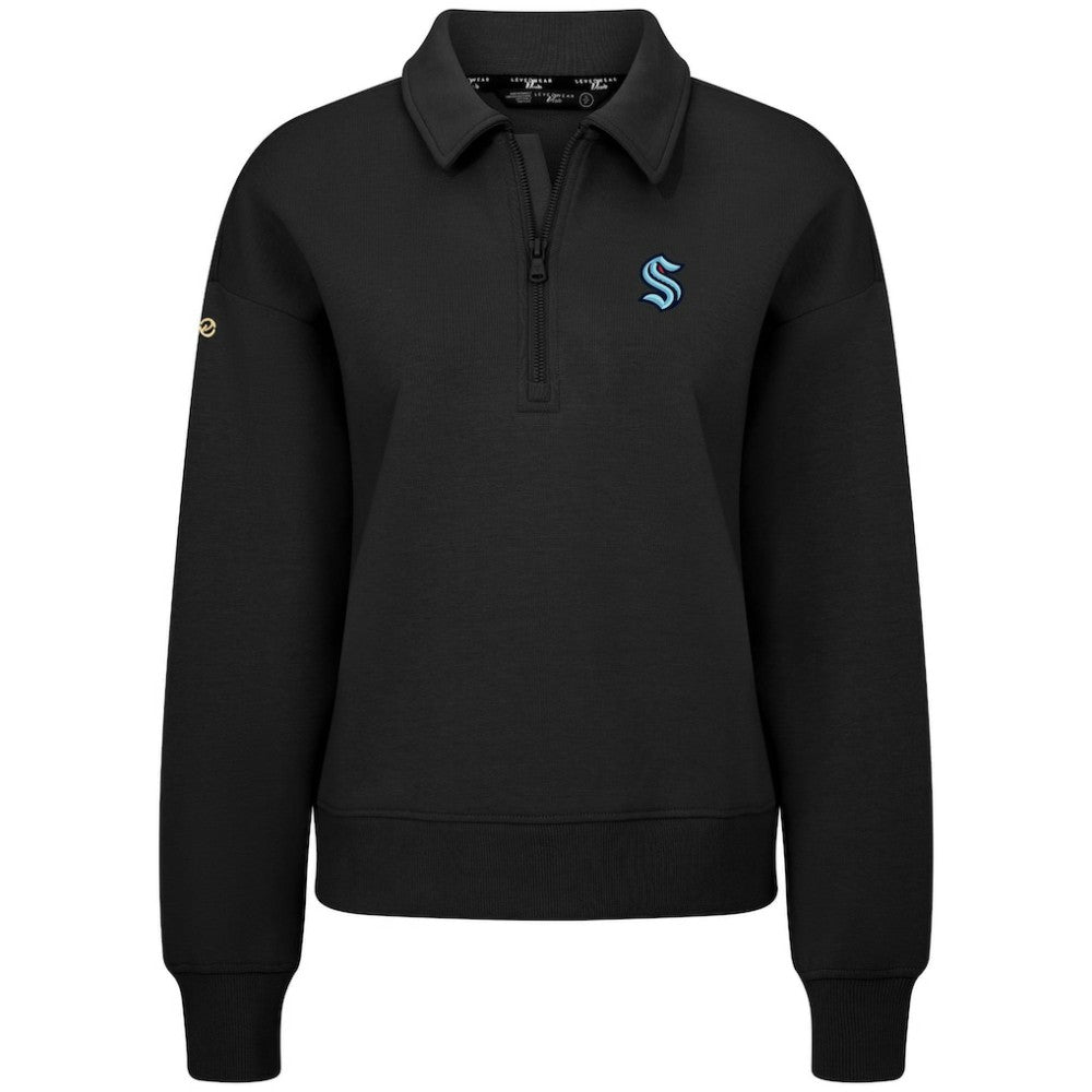 NHL Black Seattle Kraken Levelwear Women's Canmore Quarter-Zip Pullover