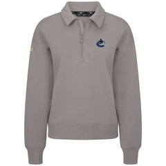 NHL Gray Vancouver Canucks Levelwear Women's Canmore Quarter-Zip Pullover