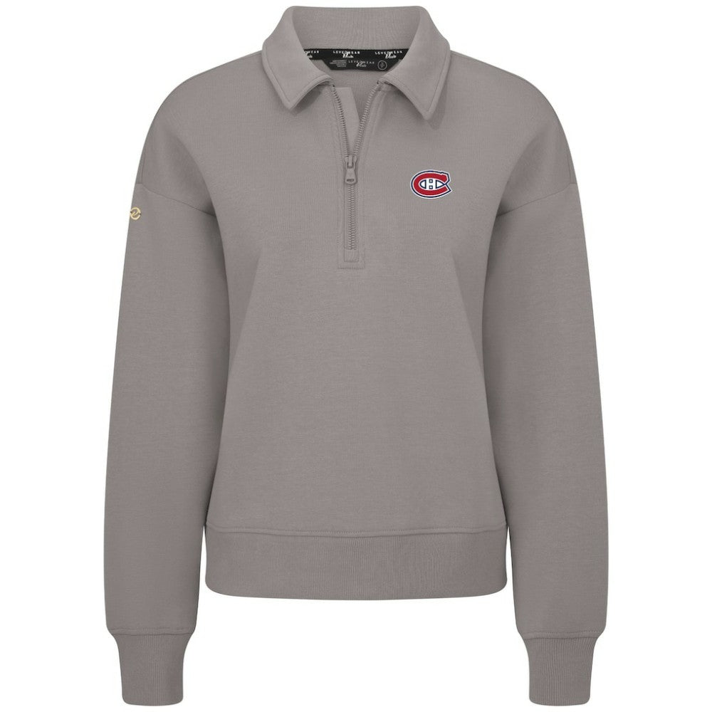 NHL Gray Montreal Canadiens Levelwear Women's Canmore Quarter-Zip Pullover