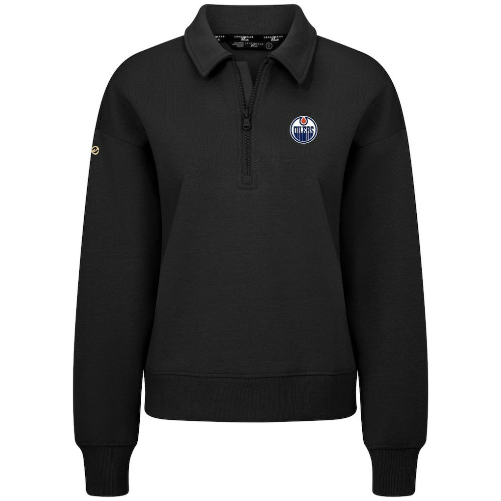 NHL Black Edmonton Oilers Levelwear Women's Canmore Quarter-Zip Pullover