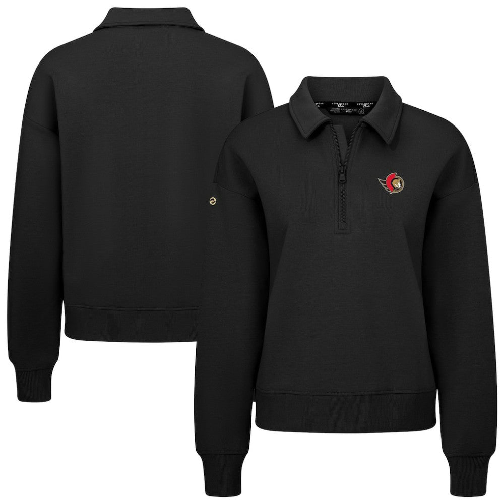 NHL Black Ottawa Senators Levelwear Women's Canmore Quarter-Zip Pullover