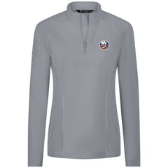 NHL Gray New York Islanders Levelwear Women's Upright Quarter-Zip Pullover