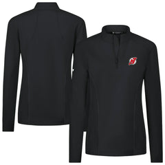 NHL Black New Jersey Devils Levelwear Women's Upright Quarter-Zip Pullover