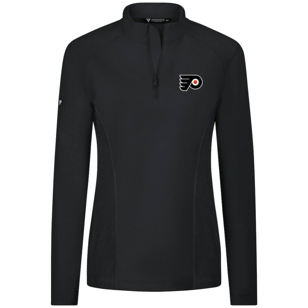 NHL Black Philadelphia Flyers Levelwear Women's Upright Quarter-Zip Pullover