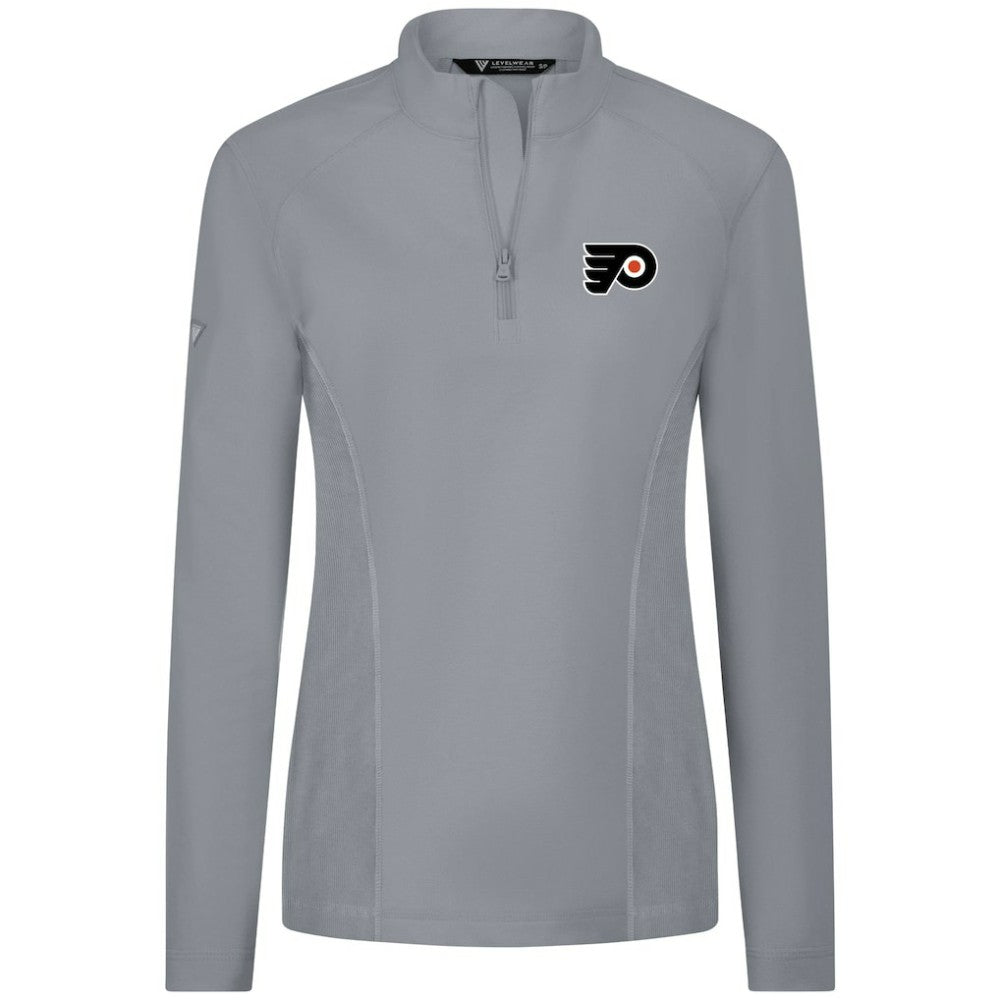 NHL Gray Philadelphia Flyers Levelwear Women's Upright Quarter-Zip Pullover