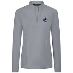 NHL Gray Vancouver Canucks Levelwear Women's Upright Quarter-Zip Pullover