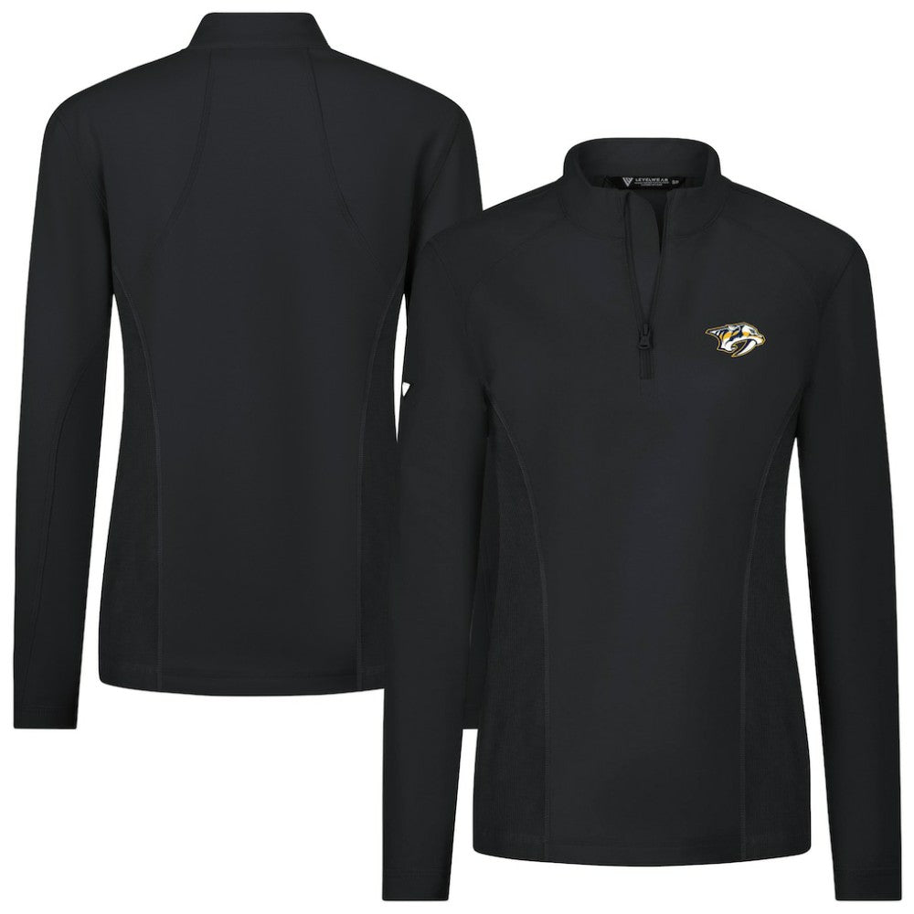 NHL Black Nashville Predators Levelwear Women's Upright Quarter-Zip Pullover