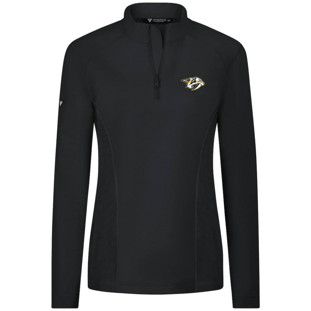 NHL Black Nashville Predators Levelwear Women's Upright Quarter-Zip Pullover