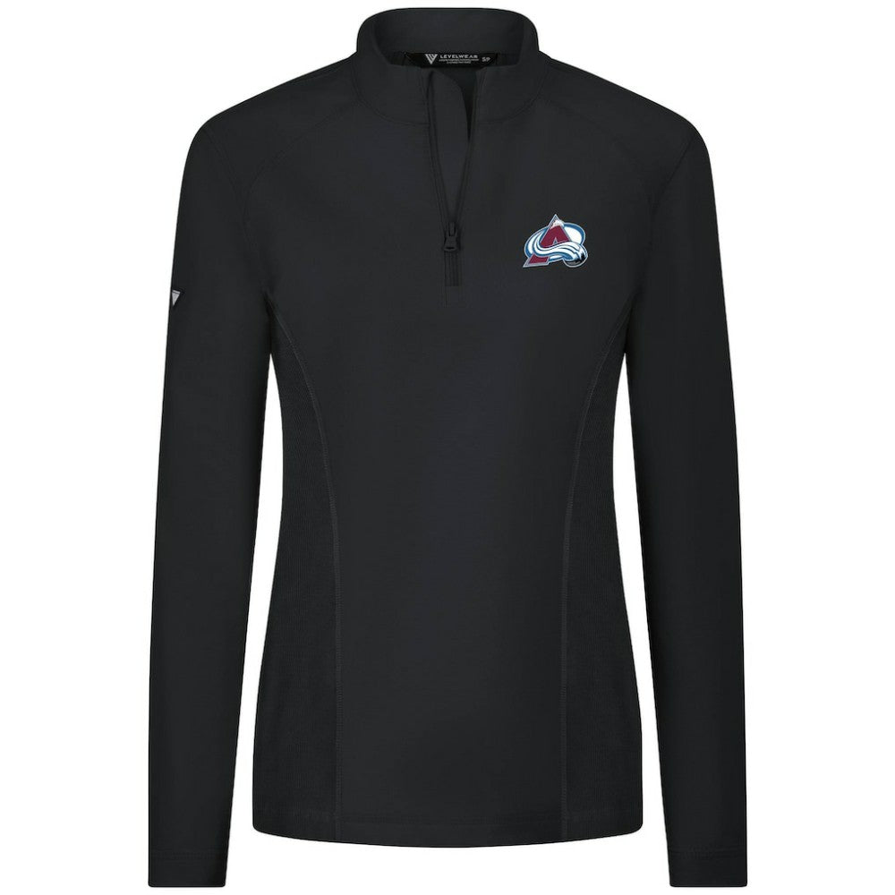 NHL Black Colorado Avalanche Levelwear Women's Upright Quarter-Zip Pullover