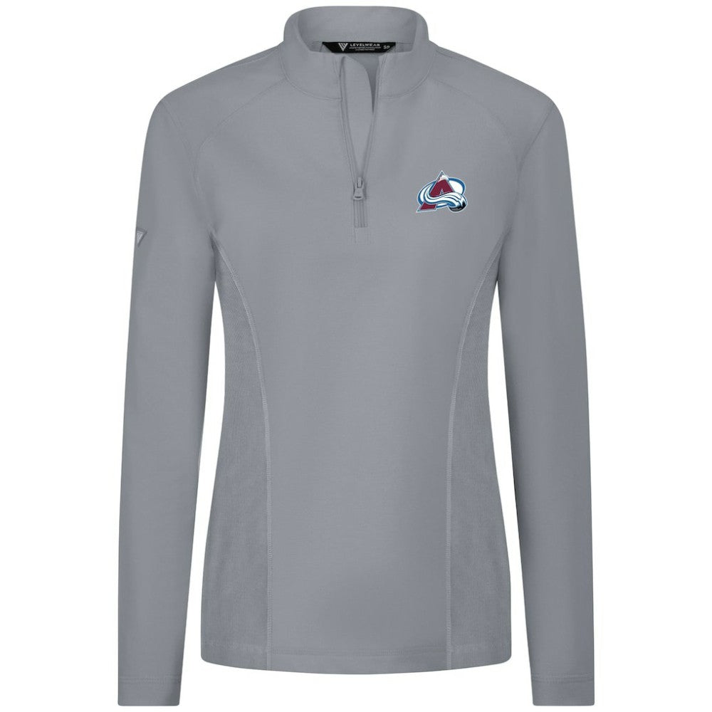 NHL Gray Colorado Avalanche Levelwear Women's Upright Quarter-Zip Pullover