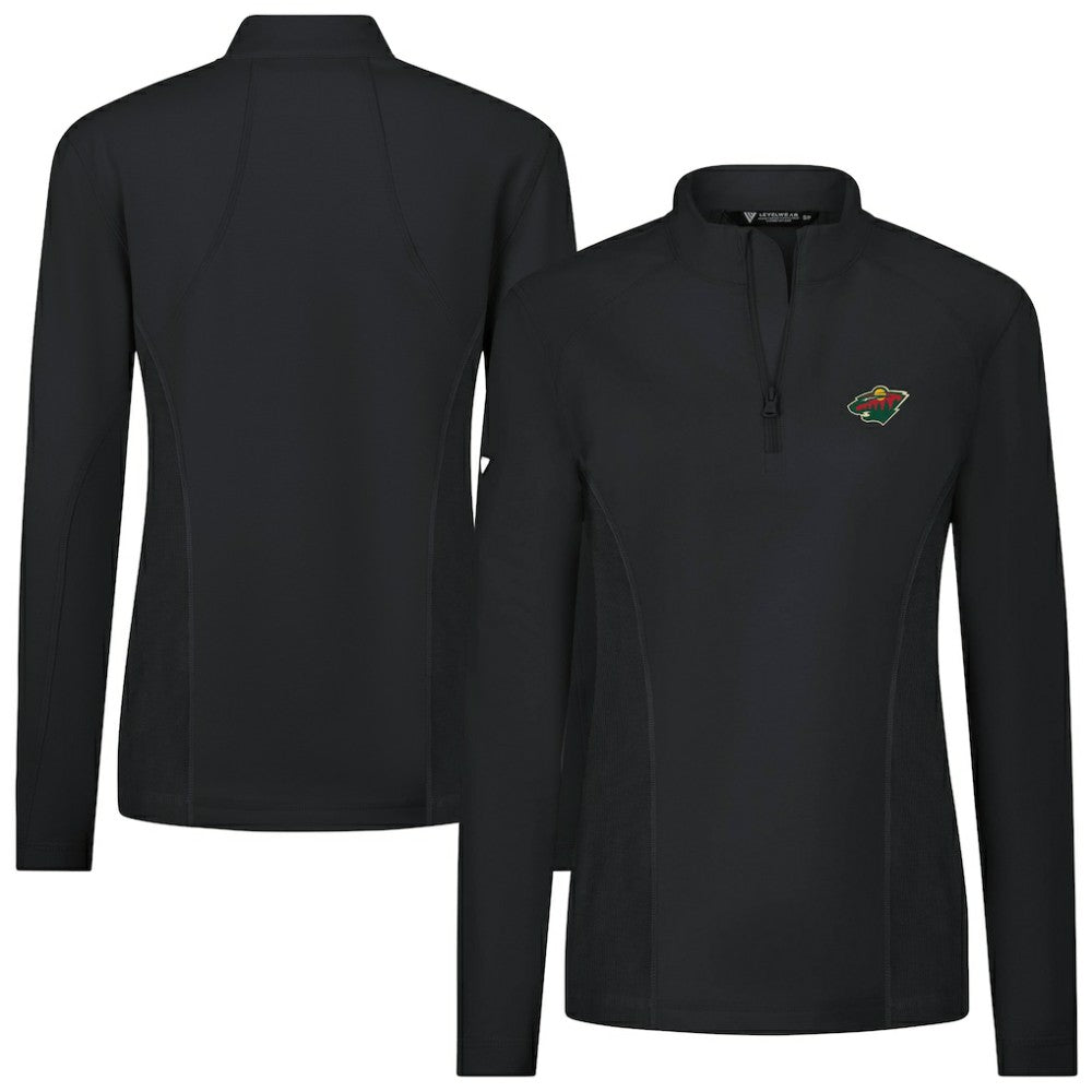 NHL Black Minnesota Wild Levelwear Women's Upright Quarter-Zip Pullover