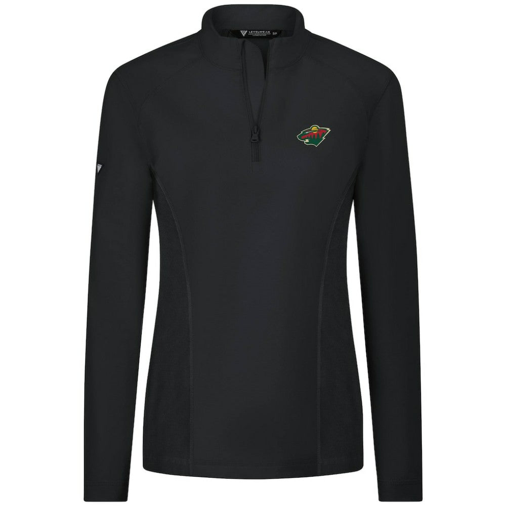 NHL Black Minnesota Wild Levelwear Women's Upright Quarter-Zip Pullover