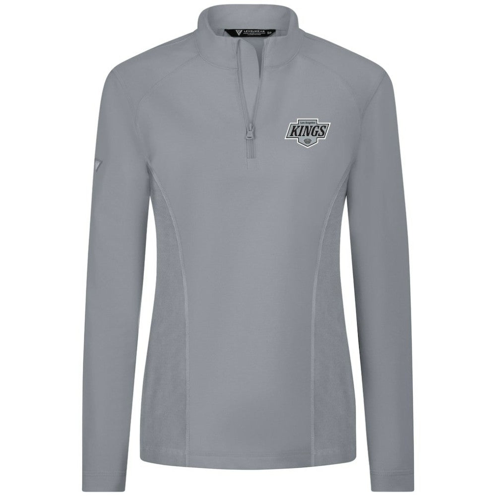 NHL Gray Los Angeles Kings Levelwear Women's Upright Quarter-Zip Pullover