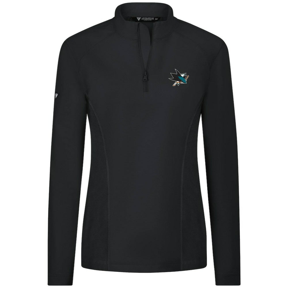 NHL Black San Jose Sharks Levelwear Women's Upright Quarter-Zip Pullover