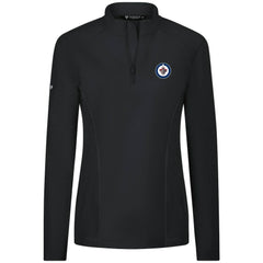 NHL Black Winnipeg Jets Levelwear Women's Upright Quarter-Zip Pullover