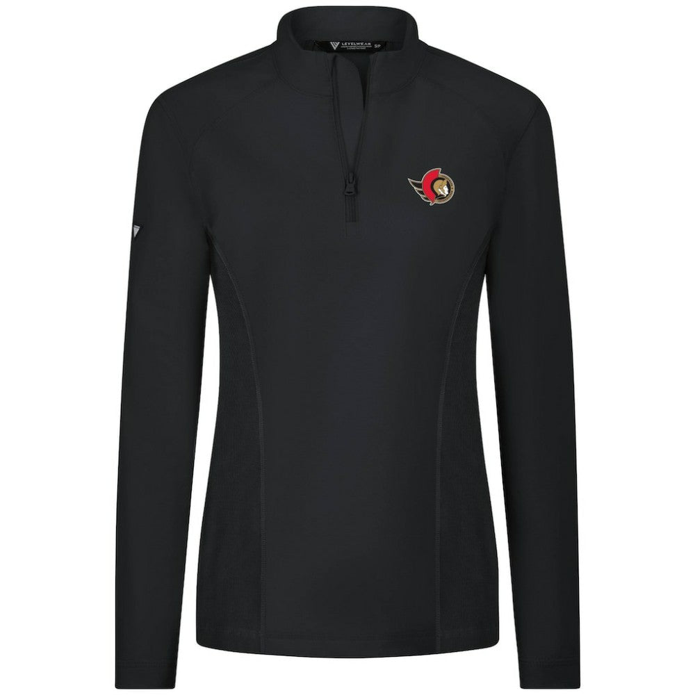 NHL Black Ottawa Senators Levelwear Women's Upright Quarter-Zip Pullover