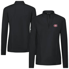 NHL Black Montreal Canadiens Levelwear Women's Upright Quarter-Zip Pullover
