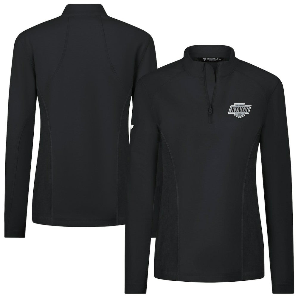 NHL Black Los Angeles Kings Levelwear Women's Upright Quarter-Zip Pullover
