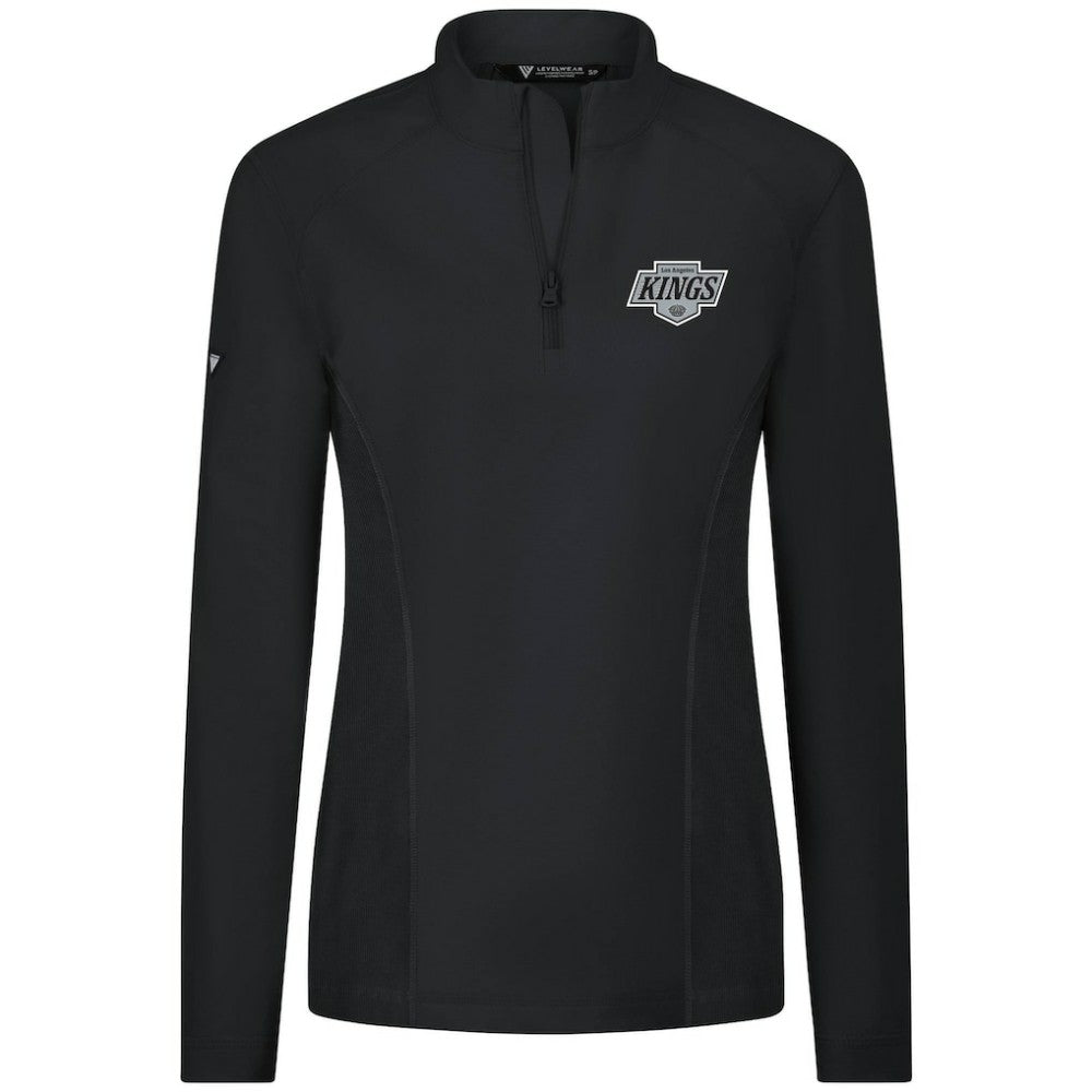 NHL Black Los Angeles Kings Levelwear Women's Upright Quarter-Zip Pullover