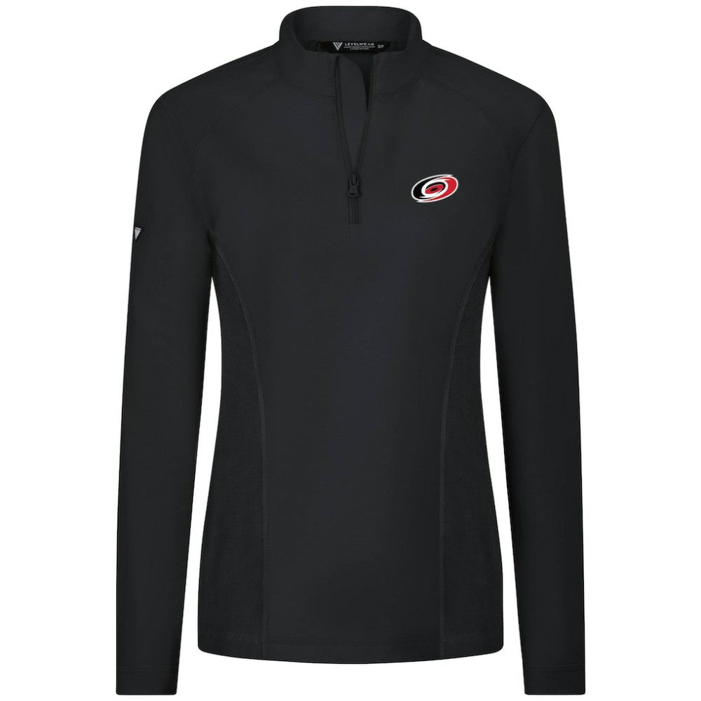 NHL Black Carolina Hurricanes Levelwear Women's Upright Quarter-Zip Pullover