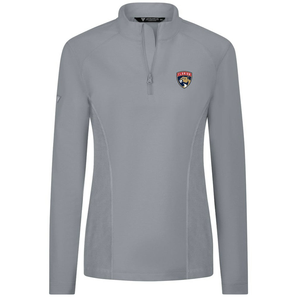 NHL Gray Florida Panthers Levelwear Women's Upright Quarter-Zip Pullover