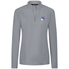 NHL Gray New York Rangers Levelwear Women's Upright Quarter-Zip Pullover
