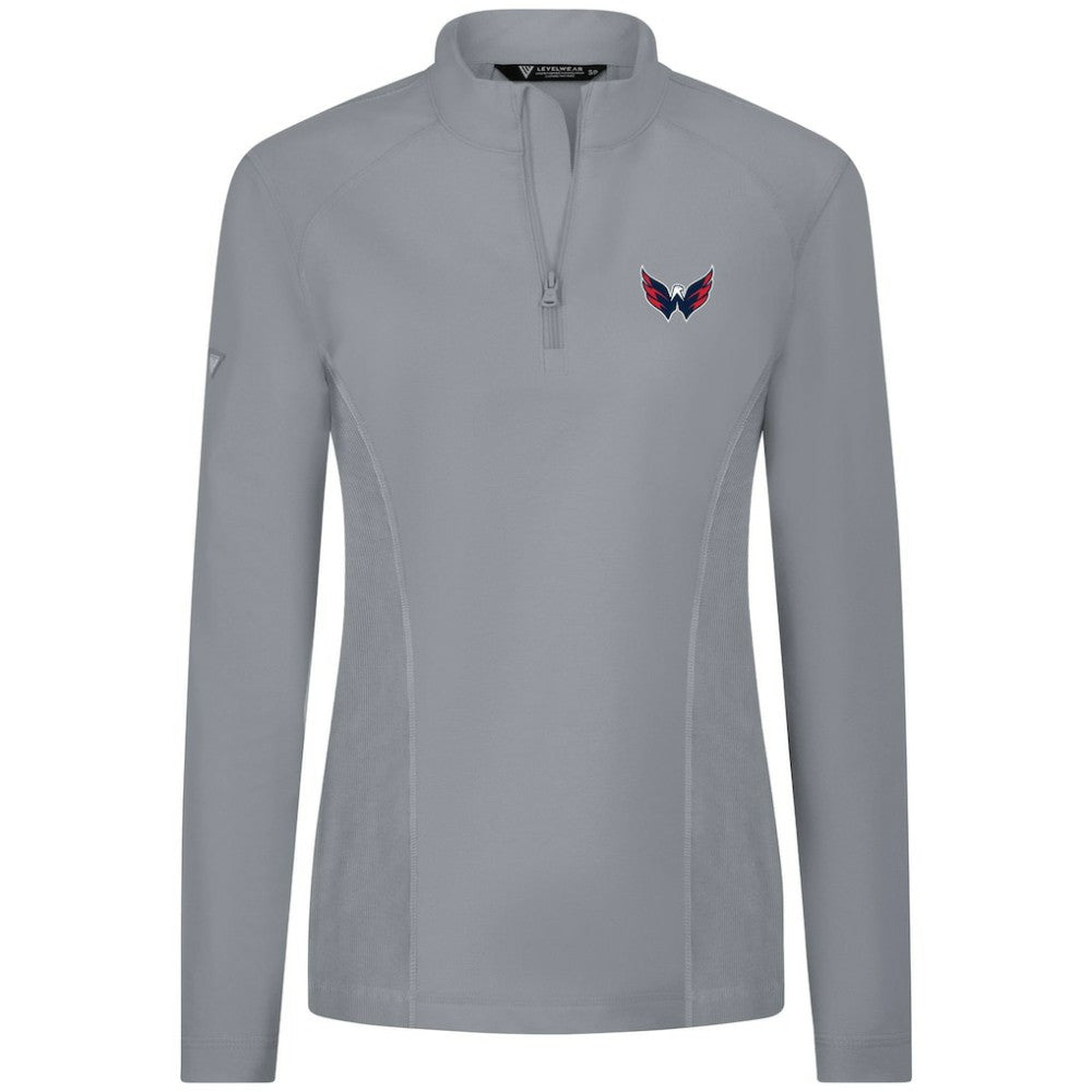 NHL Gray Washington Capitals Levelwear Women's Upright Quarter-Zip Pullover