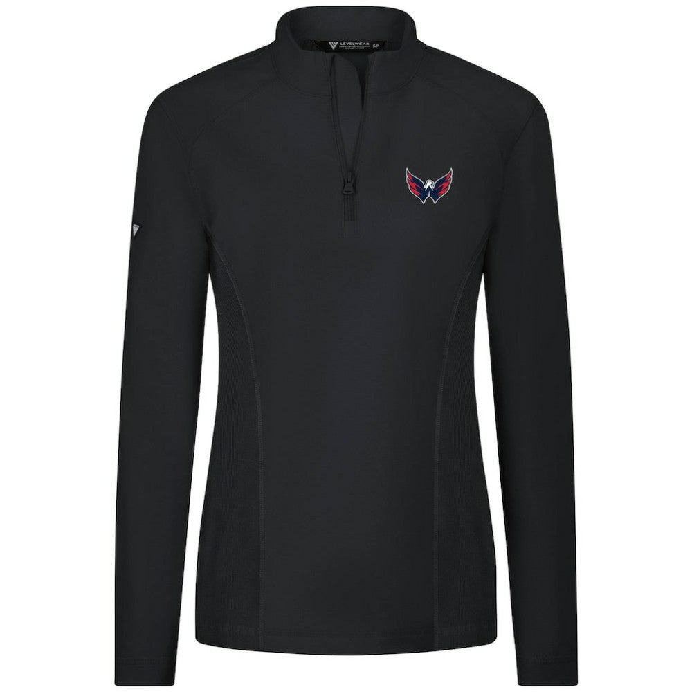 NHL Black Washington Capitals Levelwear Women's Upright Quarter-Zip Pullover