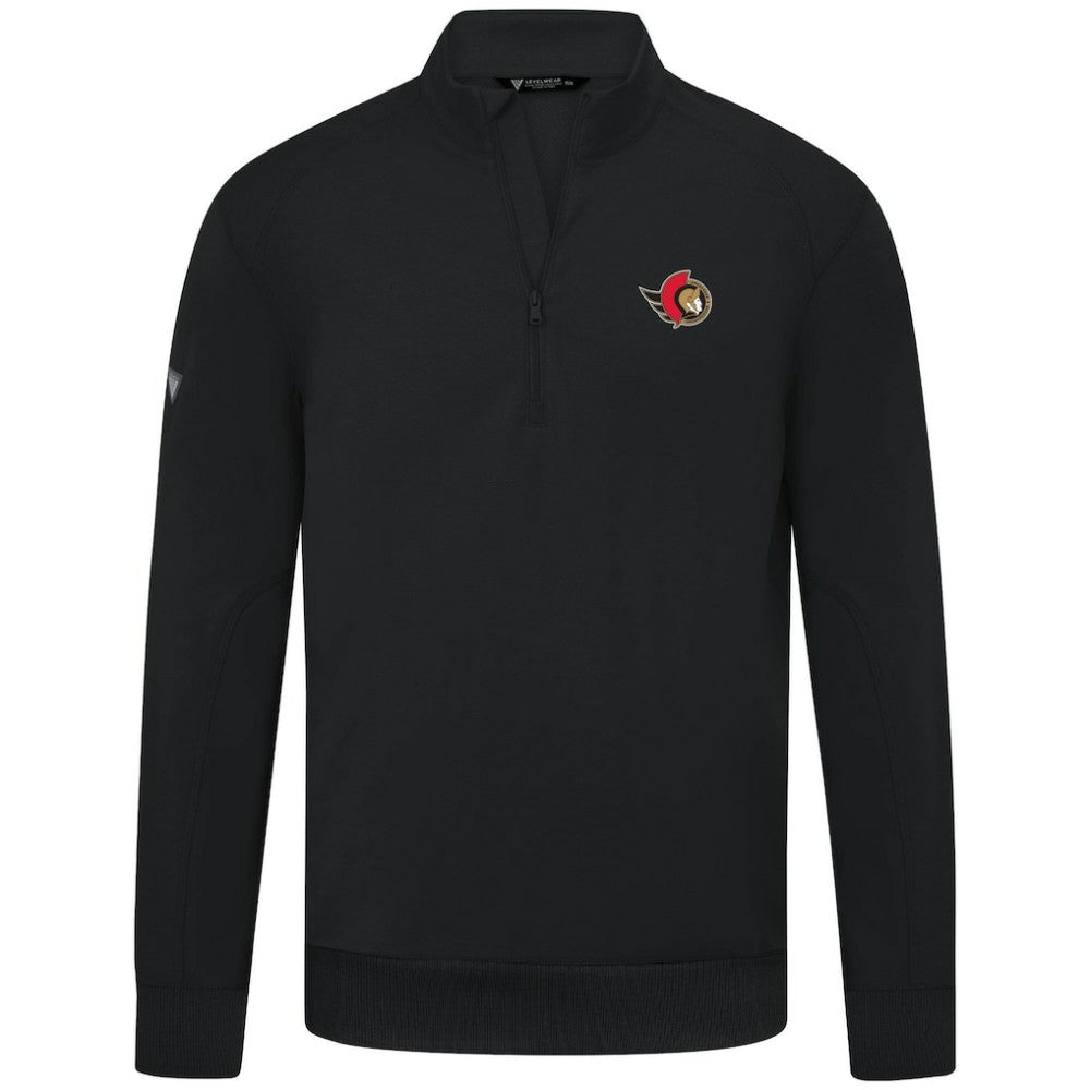 NHL Black Ottawa Senators Levelwear Upright Tri-Blend Quarter-Zip Pullover