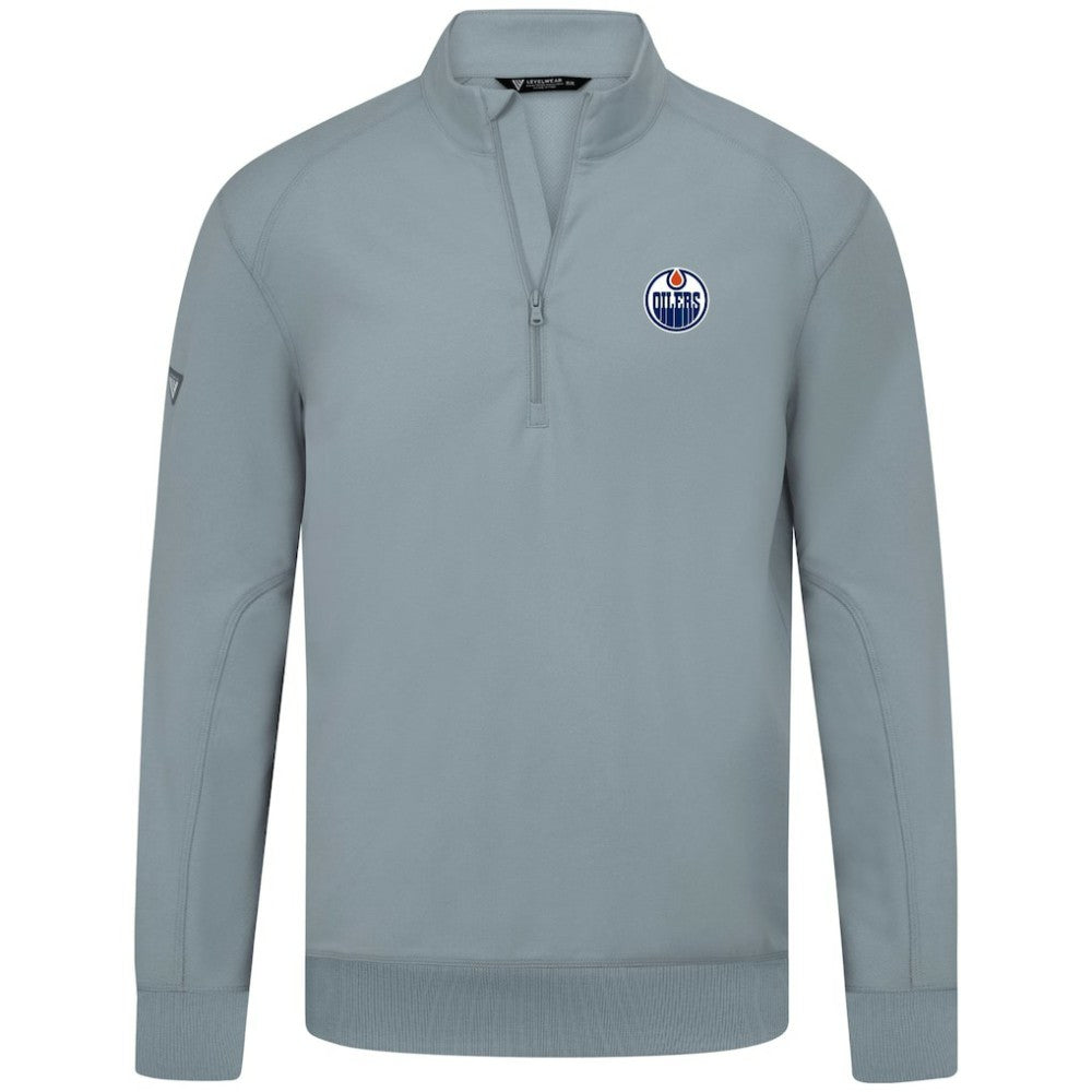 NHL Gray Edmonton Oilers Levelwear Upright Tri-Blend Quarter-Zip Pullover