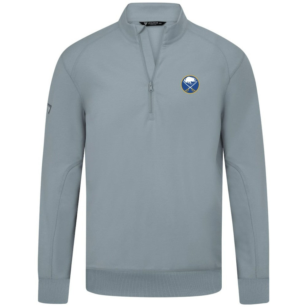 NHL Gray Buffalo Sabres Levelwear Upright Tri-Blend Quarter-Zip Pullover