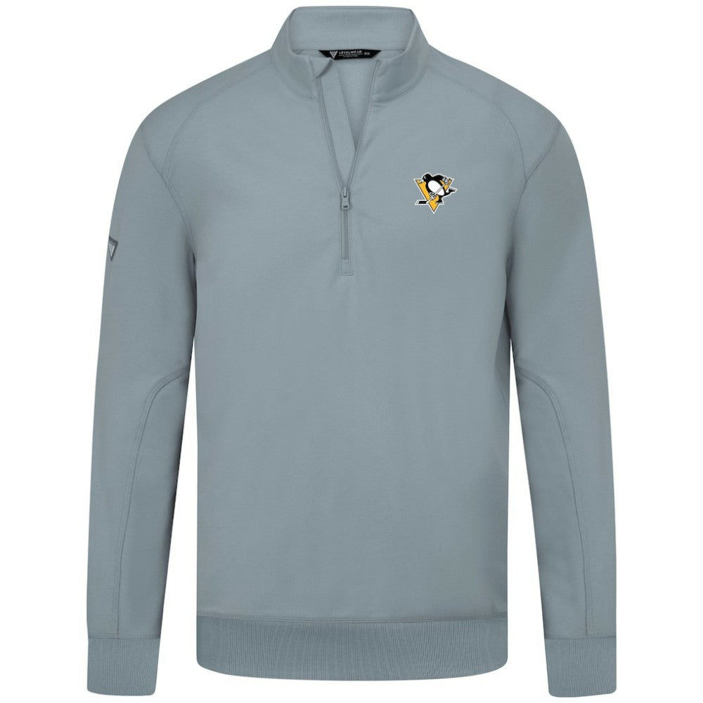 NHL Gray Pittsburgh Penguins Levelwear Upright Tri-Blend Quarter-Zip Pullover