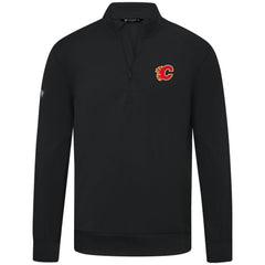 NHL Black Calgary Flames Levelwear Upright Tri-Blend Quarter-Zip Pullover