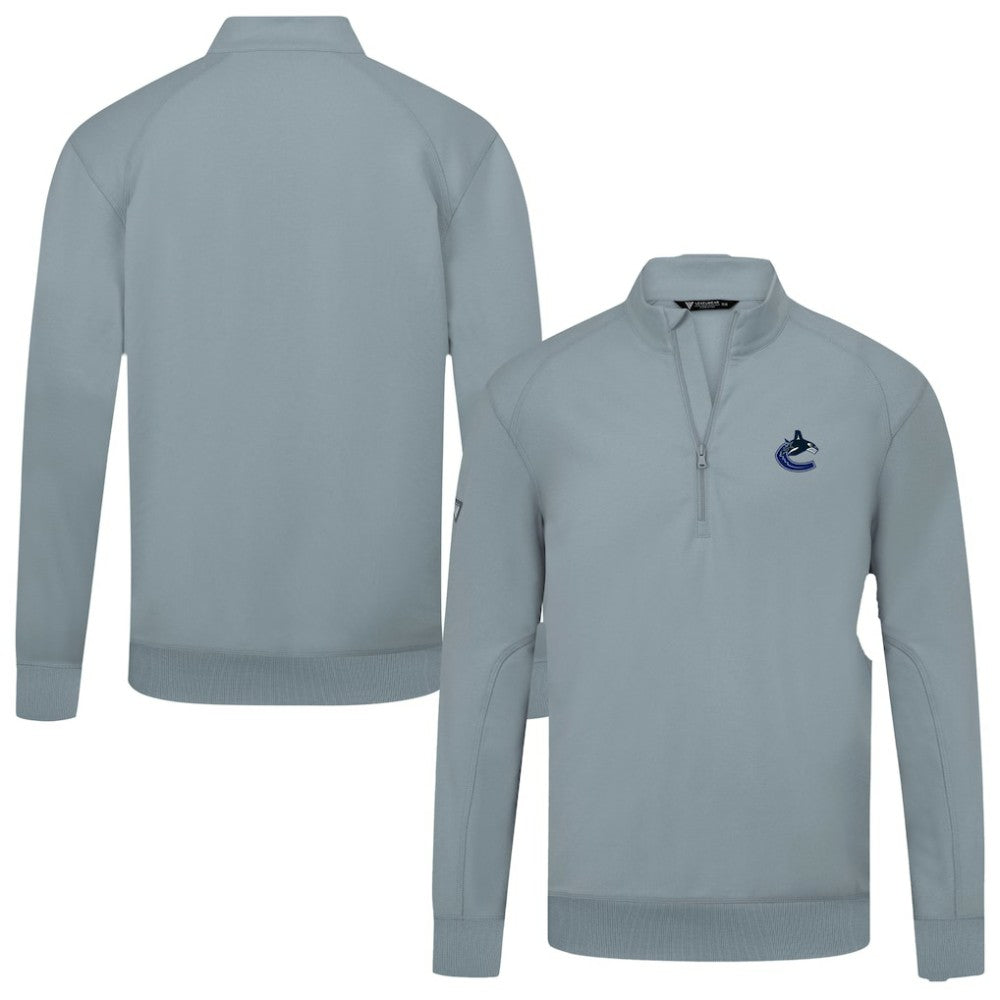 NHL Gray Vancouver Canucks Levelwear Upright Tri-Blend Quarter-Zip Pullover