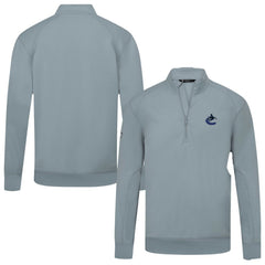 NHL Gray Vancouver Canucks Levelwear Upright Tri-Blend Quarter-Zip Pullover