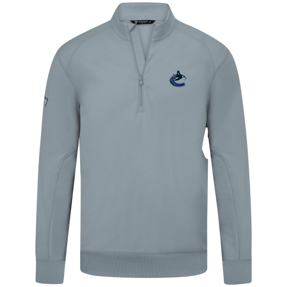 NHL Gray Vancouver Canucks Levelwear Upright Tri-Blend Quarter-Zip Pullover